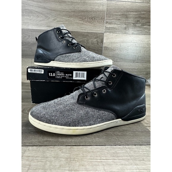 Creative Recreation Mens Vito Sneaker US 13 Black Tweed Leather Black Gray - Picture 1 of 10